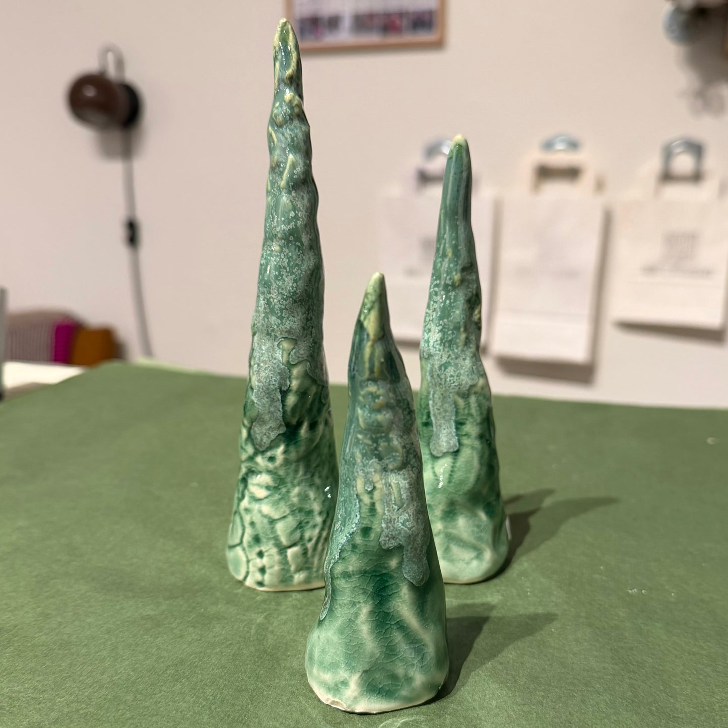 Juletre, 11 cm grønn krystall