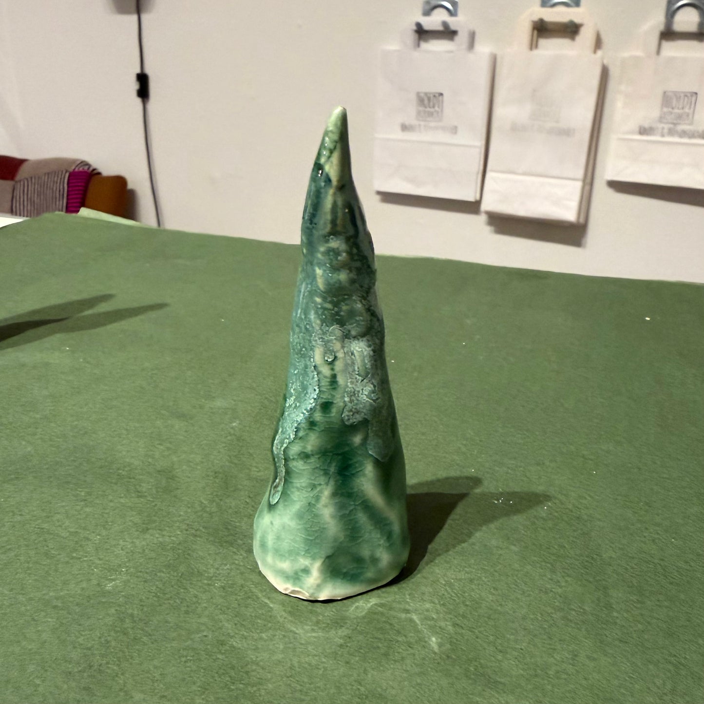 Juletre, 11 cm grønn krystall